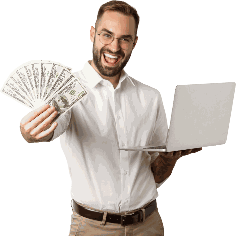 Cliente feliz con su préstamo aprobado